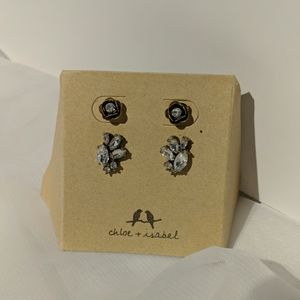 Rosette stud duo earrings - copy